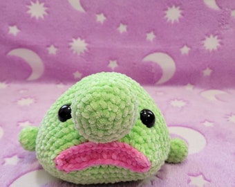 Crochet Chunky Cute Lime Green Blob Fish