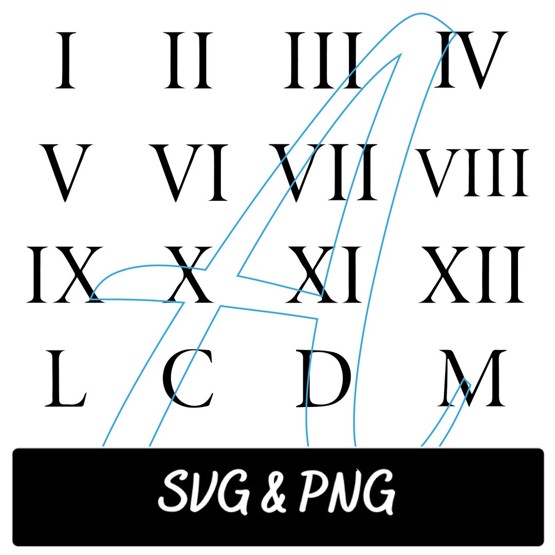 Roman Numerals Svg, Roman Numbers Svg. Vector Cut File for Cricut ...