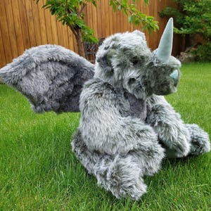 Dragon Bear Handmade OOAK Art Doll Animal Poseable Plush Dragon Teddy Bear One of a Kind Whimsical Dragon Decor Mythical Fantasy Creature