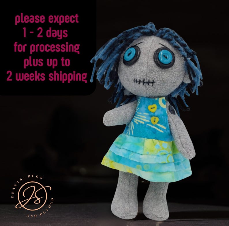 OOAK Creepy Cute Pastel Goth Rag Doll - Handmade Poseable Gothic Horror ...