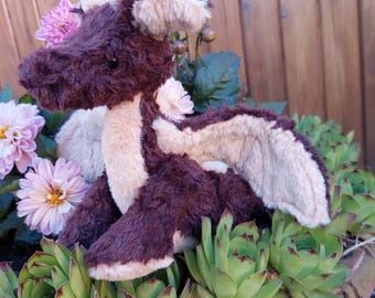 Poseable Baby Dragon, Handmade OOAK Art Doll, One of a Kind Whimsical Dragon Decor, Mythical Fantasy Creature Animal
