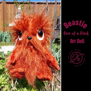 Rust Beastie - One Of A Kind Plush Monster Dolls Handmade Poseable OOAK Stuffed Plush Fantasy Art Doll Creepy Cute Decor OOAK Art Doll