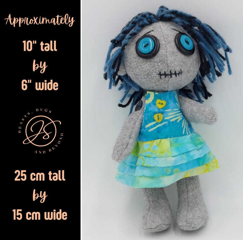 OOAK Creepy Cute Pastel Goth Rag Doll - Handmade Poseable Gothic Horror ...
