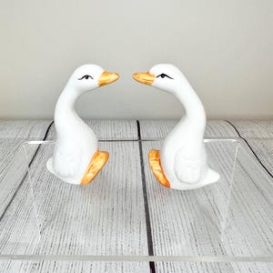 White Bone China Goose Geese Figurines