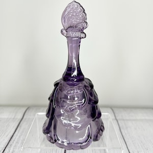 Vintage Fenton Purple Violet Butterfly Draped Glass Bell