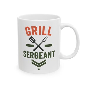 Grill Sergeant Tasse - Lustige BBQ Dad Tasse - Kaffeetasse für Grill Meister, Vatertagsgeschenk für Papa, Pit Boss, Gartenkoch, Grillliebhaber Bild 2