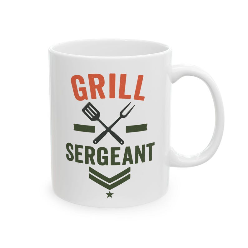Grill Sergeant Tasse - Lustige BBQ Dad Tasse - Kaffeetasse für Grill Meister, Vatertagsgeschenk für Papa, Pit Boss, Gartenkoch, Grillliebhaber Bild 2