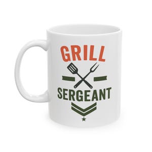 Grill Sergeant Tasse - Lustige BBQ Dad Tasse - Kaffeetasse für Grill Meister, Vatertagsgeschenk für Papa, Pit Boss, Gartenkoch, Grillliebhaber Bild 1