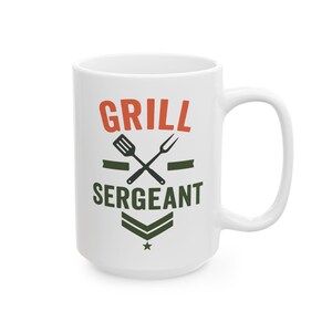 Grill Sergeant Tasse - Lustige BBQ Dad Tasse - Kaffeetasse für Grill Meister, Vatertagsgeschenk für Papa, Pit Boss, Gartenkoch, Grillliebhaber Bild 4