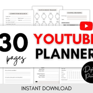 Full 30 Pages Youtube Planner Kit For Succesful YouTubers