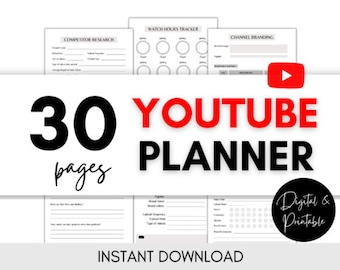 Full 30 Pages Youtube Planner Kit For Succesful YouTubers
