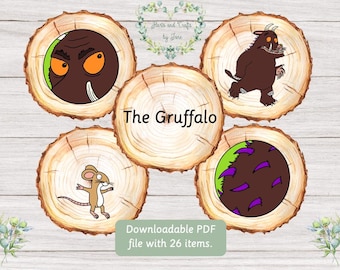Die Grüffelo Erinnerungskarten Die Grüffelo Story-Steine Die Grüffelo Story-Löffel Storytelling-Karten Montessori