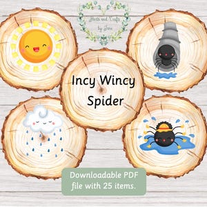 Comptine pour chambre d'enfant Incy Wincy Spider Itsy Bitsy Spider Cartes de mémoire pour comptine Incy Wincy Flashcards Itsy Bitsy Spider Song cuillères cuillères à histoires