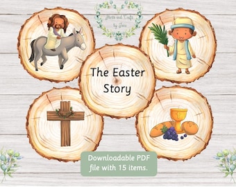Easter Story Flash Cards: Bible Sunday School (PDF)