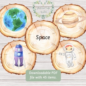 Cartes-éclair spatiales Systèmes solaires Étude de l'unité spatiale Planètes Montessori spatiales Astronaute Terre Lune Espace extra-atmosphérique Cartes-éclair astronomie Livre occupé