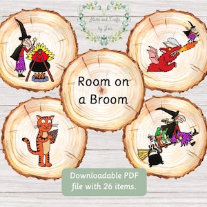 Kamer op een bezem Flash Cards Kamer op een bezem verhaal Lepels Kamer op een bezem Story Stones Julia Donaldson Storytelling Story Zak