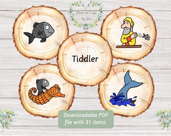 Tiddler Storytelling Wood Slice Images: Printable PDF (Digital Download)