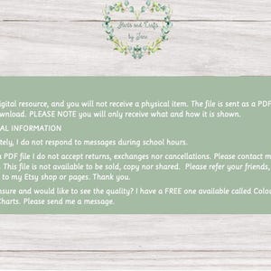 May include: Text on a green background with the words "Delivery", "This is a digital resource, and you will not receive a physical item. The file is sent as a PDF and is an instant download. PLEASE NOTE you will only receive what and how it is shown." and "Additional Information".