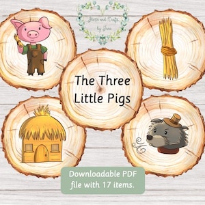 Pierres de l'histoire des Trois petits cochons L'histoire des trois petits cochons cuillères Contes traditionnels Les trois petits cochons cartes mémoire livre numérique chargé