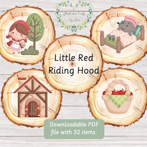 Roodkapje Verhaal Stenen Roodkapje Verhaal Lepels Verhaal Flashcards Plakjes hout Verhaal Traditionele verhalen Verhaal Druk boek
