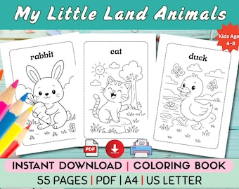 Afdrukbaar kleurboek jungledieren voor kinderen van 4–8 – 55 safaripagina’s