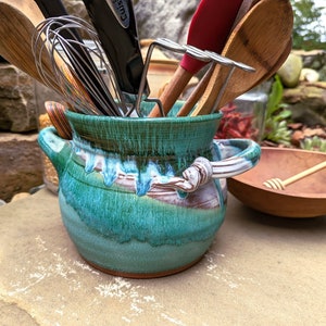 Utensil Holder in Turquoise Falls - Made to Order