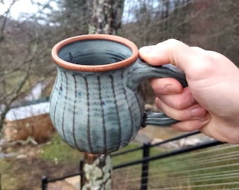 Ridged Mug in Slate Blue - Made to Order