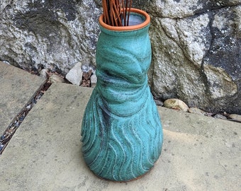 Twisted Turquoise Flower Vase- In Stock and Ready to Ship