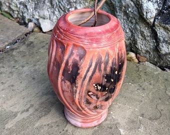 Fiery Fern Raku Vase - In Stock and Ready to Ship