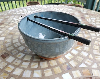 Tazón de fideos o tazón de ramen en azul pizarra - Hecho a pedido