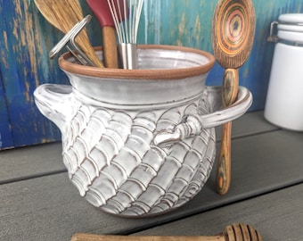 Woven Utensil Holder in Shale - Made to Order