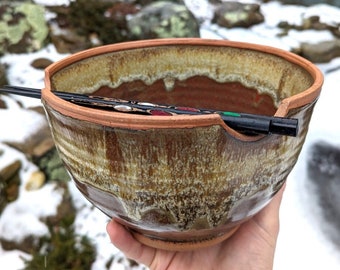 Huge Noodle Bowl or Ramen Bowl with Chopstick Rests in Brownstone - Made to Order