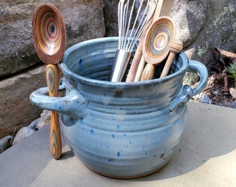 Utensil Holder in Slate Blue - Made to Order