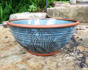 Large Serving Bowl Rooted in Slate Blue- Made to Order