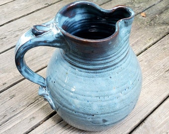 Large One Gallon Slate Blue Pitcher - Made to Order