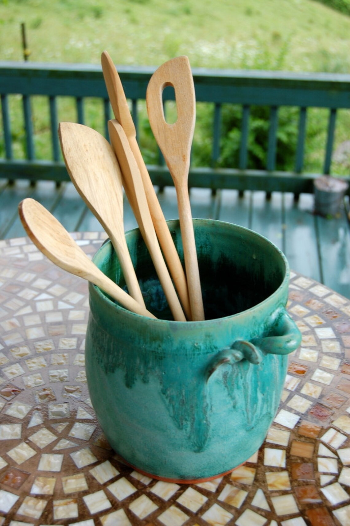Turquoise Utensil Holder Made to Order Etsy