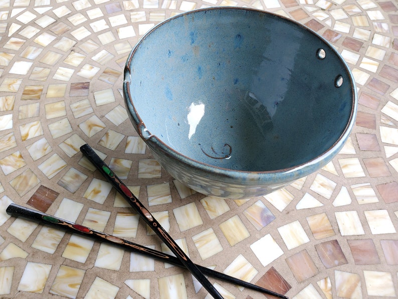 Noodle Bowl or Ramen Bowl in Slate Blue  Made to Order image 4