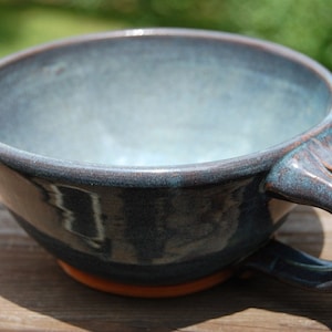 Cappuccino Cup or Soup Mug In Slate Blue Made to Order image 3