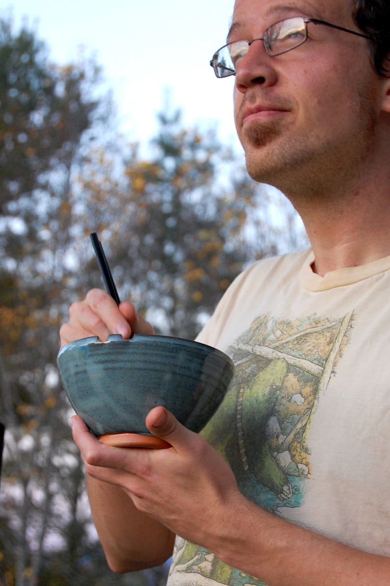 Noodle Bowl or Ramen Bowl in Slate Blue  Made to Order image 8