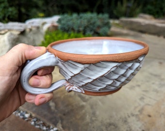 Woven Cappuccino Cup or Soup Mug In Shale- Made to Order