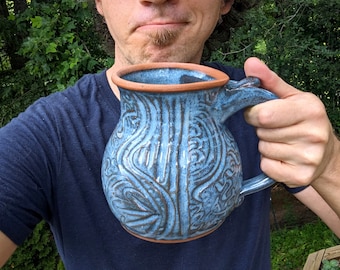 Huge Rooted Monster Mug in Slate Blue - Made to Order