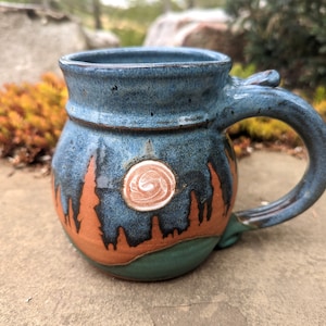 Huge Forrest Moon Mug in Slate Blue  - Made to Order