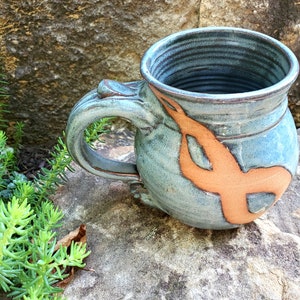 Slate Blue Mug with Rust Chain - Made to Order