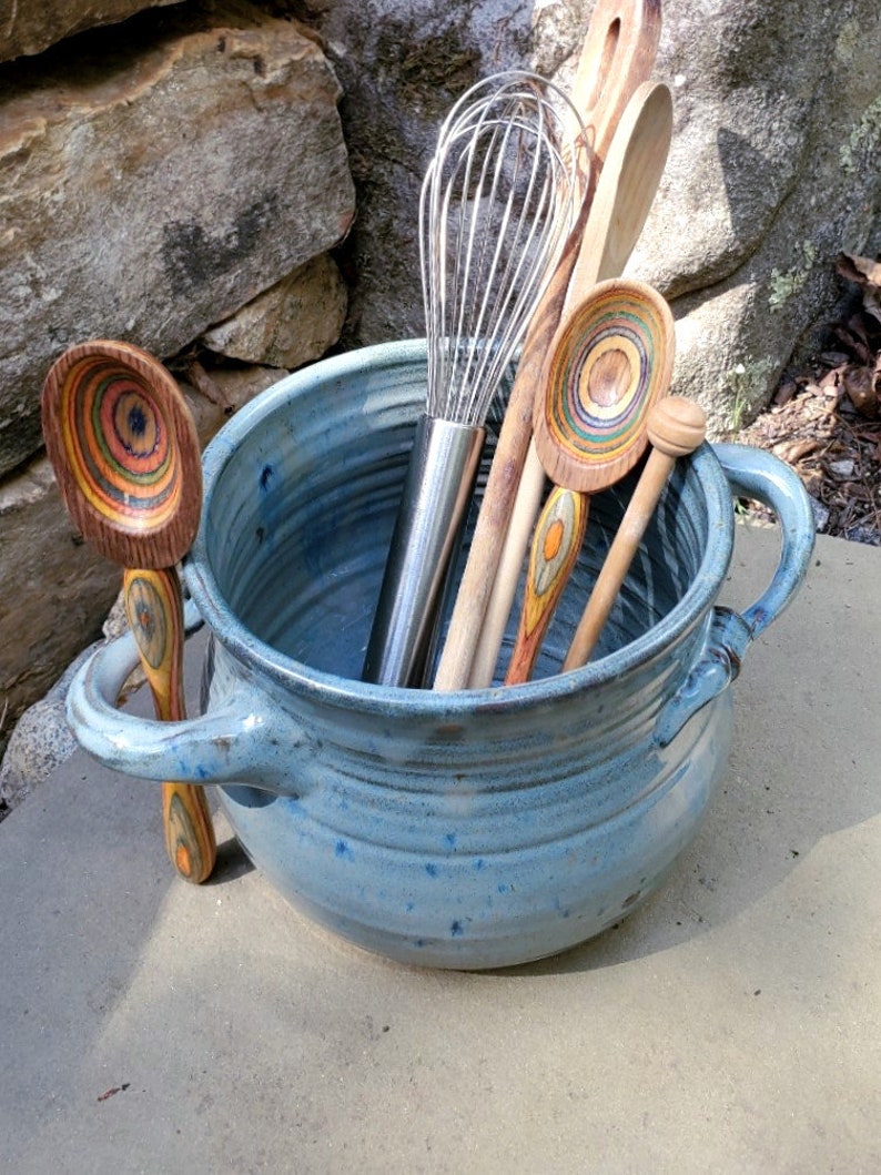 Utensil Holder in Slate Blue Made to Order image 3