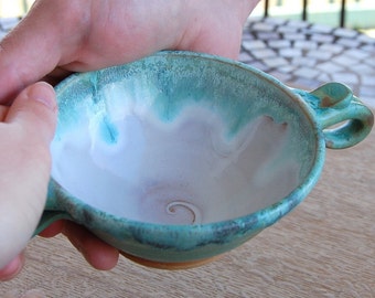 Loving Cup or Ceremonial Quaich in Turquoise Falls- Made to Order