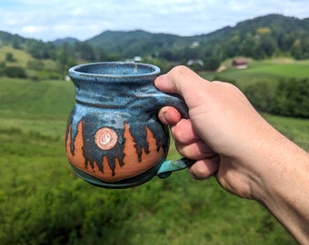 Forrest Moon Mug in Slate Blue  - Made to Order