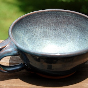 Cappuccino Cup or Soup Mug In Slate Blue Made to Order image 2