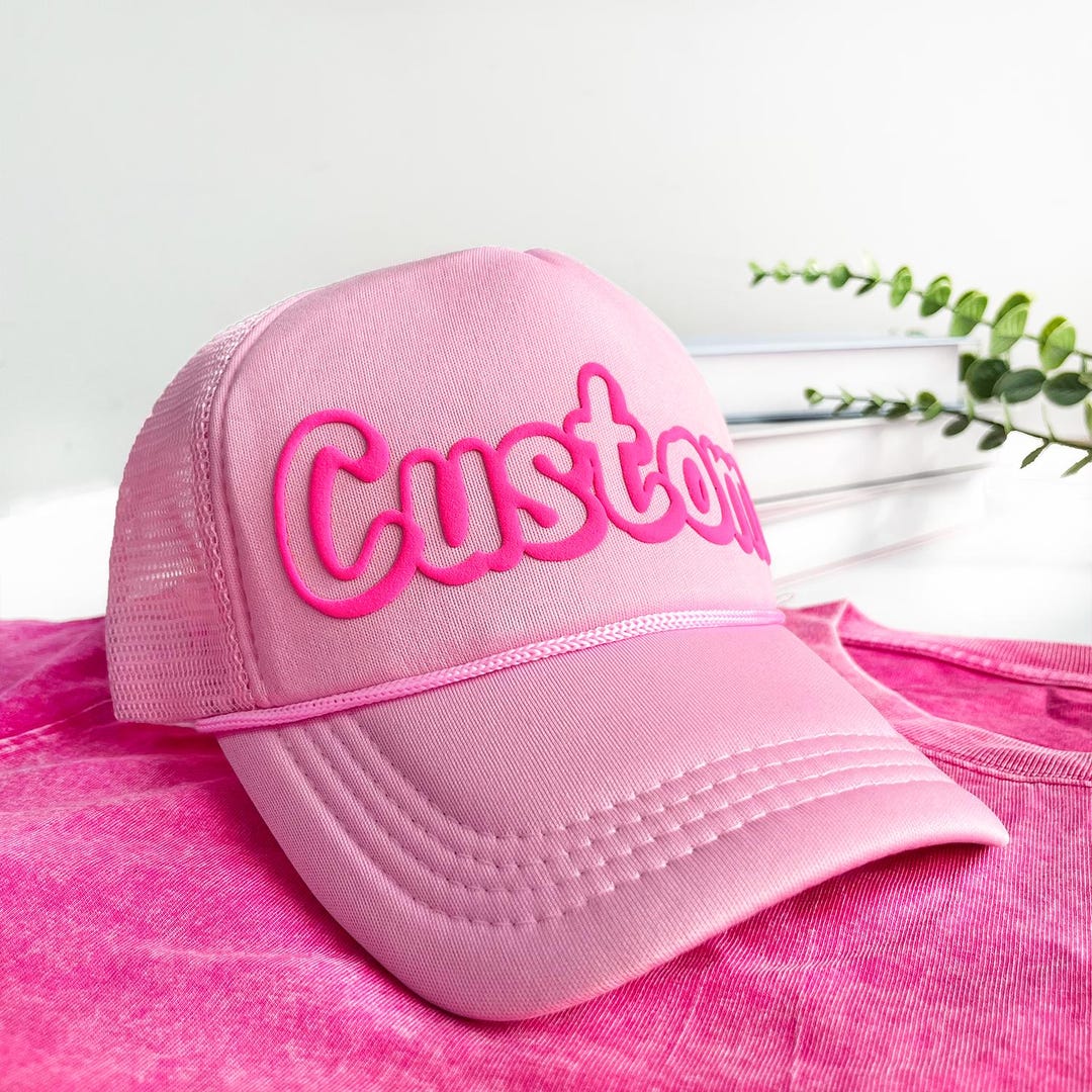 Custom Puff Trucker Hat,3d Puff Print Hat,custom Cursive Hat,puff Print ...
