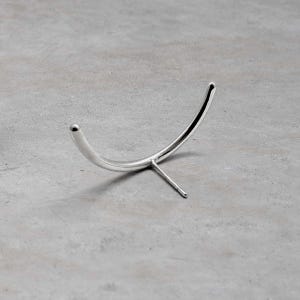 Lightweight Sterling Silver Minimalist Earring, Architectural Geometric Art Jewelry, Neo Futurist Structural Gift