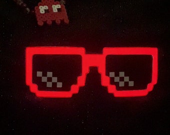 Pixel Rizz Glasses Green Glow Rave Glasses, Cool Pixel LED Glasses, Neon Rave Sunglasses ...